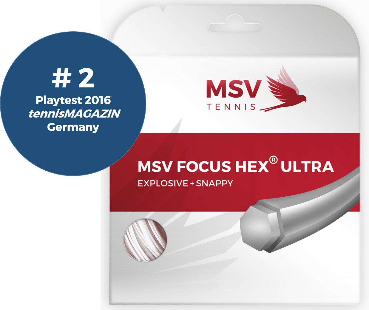 MSV Focus HEX® Ultra Tennissaite 12m 1,30mm weiß